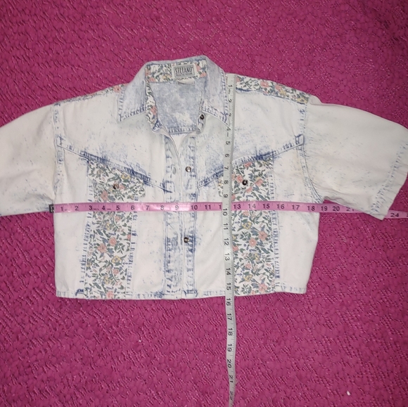 Bundle-Acid wash crop top with denim look dress. Size Large - Picture 6 of 8